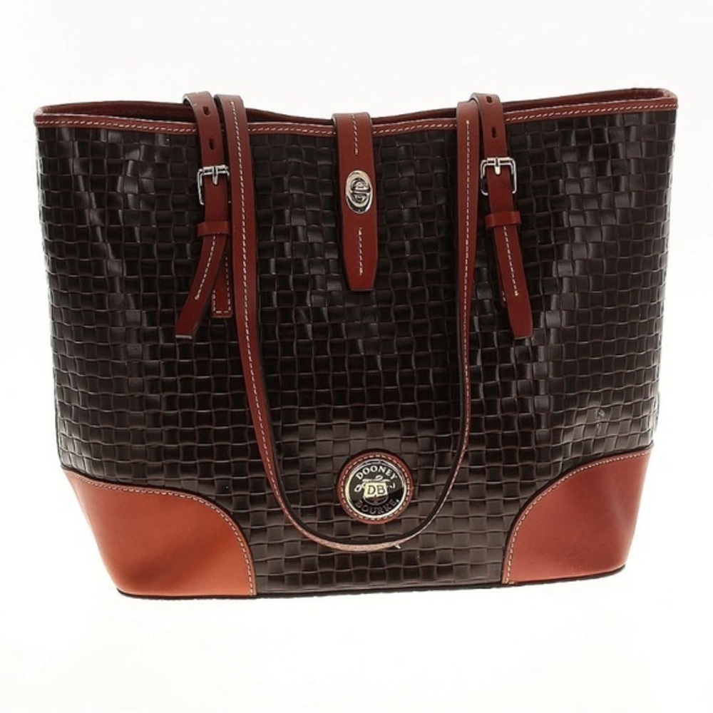 Dooney & Bourke Black and Brown Woven Tote